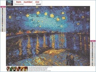 Kits de Pintura de Diamante 5D Van Gogh - Full Drill com Tela HD 30x40cm - imagem 5