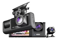 Câmera Veicular Tripla 3 Lentes Full HD 1080p: Segurança Total com Visão Noturna e Tela LCD - imagem 2