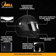 Capacete Conquer Snell SA2020 Full Face: Segurança Máxima para Corridas Automobilísticas - imagem 3