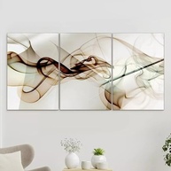 Kit 3 Quadros Decorativos Abstrato Fios Fumaça - Moderno para Sala e Quarto - imagem 5
