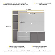Estante com Painel TV 55” e 2 Portas Denver – Branco/Lacca Fumê - imagem 2