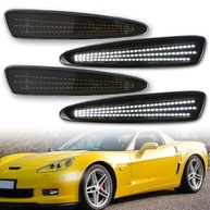 Kit Luzes LED Laterais Fumê para Chevy Corvette C6 (2005-2013) - 4 Peças Brancas - imagem 2