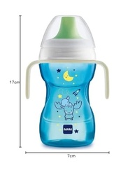 Copo Mam Fun to Drink Night 270ml Azul - Transição Segura e Divertida para Bebês - imagem 4