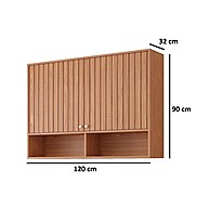 Armário Aéreo Cozinha 120cm: Ripado, Moderno e Funcional - imagem 2