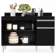 Balcão de Cozinha 120cm Arizona: Preto e Funcional! - imagem 2