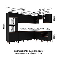 Cozinha Completa Canto Reims Madesa: Preto e Funcional - imagem 2