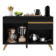 Balcão de Cozinha 120cm Veneza: Preto e Funcional! - imagem 2