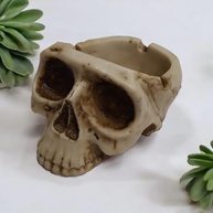 Cinzeiro de Resina Pequeno Cranio - Modelo Caveira Betume para Decoração e Funcionalidade - imagem 2