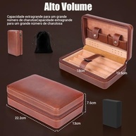 Umidificador de Couro Premium 22x13x8cm com Madeira de Cedro - Estilo e Funcionalidade - imagem 4