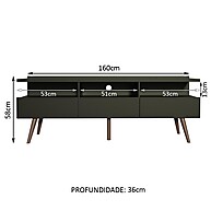 Rack TV 65” Madri Preto Madesa: Elegância e Funcionalidade - imagem 2