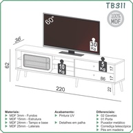 Rack TV 60" Retrô: Estilo e Funcionalidade - imagem 2