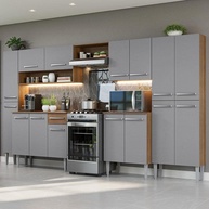 Armário de Cozinha Completa 325cm Cinza/Rustic Emilly Madesa - Design Moderno e Funcionalidade - imagem 1