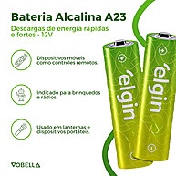 Kit 50 Baterias A23 12V Elgin – Controle Sempre Funcionando - imagem 2