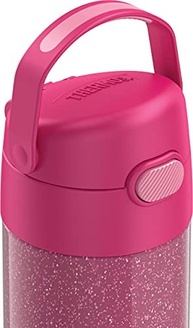 Garrafa Infantil Térmica Rosa Gliter 355ml - Thermos Funtainer com Canudo e Alça - imagem 4