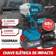 Chave de Impacto Portátil 68V: Parafusadeira e Furadeira Completa com 2 Baterias - imagem 3