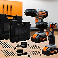 Furadeira Parafusadeira 12V: Kit Duplo + 13 Acessórios - imagem 1