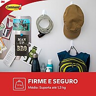 Kit com 4 Ganchos Adesivo Command 3M – Prenda até 1,3kg sem furar - imagem 2