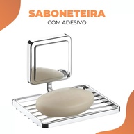 Saboneteira Cromada: Fixe Sem Furar! - imagem 2