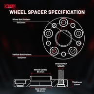 Adaptadores de Roda Hubcentric 5x112 20mm: Audi/Benz com Furo 66.6mm para Rodas 57.1mm - imagem 3