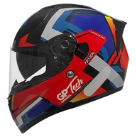 Capacete Moto GP Tech V128 Fusion: Segurança e Estilo com Viseira Solar Interna (Vermelho/Azul Brilhante) - imagem 1