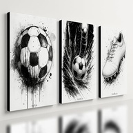 Kit 3 Quadros Decorativos Futebol Infantil - Design Premium para Quarto de Menino (40x28cm) - imagem 1