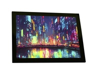 Quadro Decorativo A3 Cidade Futurista Luzes Neon Cyberpunk - Moldura Pronta para Pendurar - imagem 1