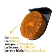 Lanterna Lateral LED Carreta: Kit 10 Amarela G - imagem 2