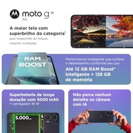 Smartphone Motorola Moto G35 5G: 128GB, 12GB RAM Boost, Câmera 50MP AI, NFC e Tela 6.7" Superbrilho - Grafite - imagem 4