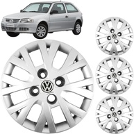 Jogo 4 Calotas Aro 13 VW Gol G4 e G5 (2006-2014) Grid GR099CA com Adesivo Logo Resinado - imagem 1
