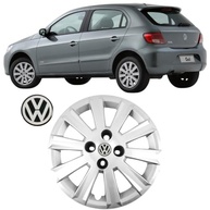 Jogo 4 Calotas Aro 15 VW Gol Voyage G5 2009-2012 Grid GR018CP com Adesivo Logo Resinado - imagem 3