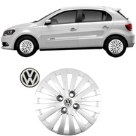 Jogo 4 Calotas Aro 14 VW Gol Voyage G5 G6 G7 (2009-2017) Grid GR117CB com Adesivo Logo Resinado - imagem 3