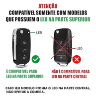 Kit Carcaça Chave Canivete 3 Botões para Gol, Voyage G6, Amarok, Fox e Up - Lâmina Virgem e Emblema Incluso - imagem 4