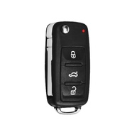 Capa Chave Canivete 3 Botões VW Gol, Fox, Golf, Up, Jetta, Voyage G6 - Preta - imagem 1
