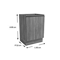 Balcão de Cozinha 60cm Nogal Kappesberg Maxxi G742 - imagem 2