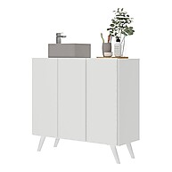 Gabinete Banheiro 3 Portas Retrô Branco – Organização com Estilo - imagem 1
