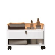 Armário de Banheiro Gabinete Prisma com Gaveta, Nicho e Rodinhas – Design Moderno e Funcionalidade - imagem 1