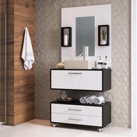 Gabinete de Banheiro 80cm Preto – Class 900 - imagem 1