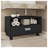Gabinete de Banheiro Preto com Rodízios: Towel - imagem 1