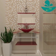 Gabinete de Vidro 60cm: Elegância em Vermelho Cereja - imagem 1