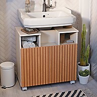 Gabinete para Pia Oasis com 2 Portas e Rodizíos – Organize seu Banheiro com Estilo - imagem 1