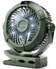 Gaiatop Ventilador Portátil Recarregável com Luz LED | 4000mAh, 3 Velocidades, Oscilação 360° - imagem 1
