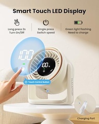 Ventilador de Mesa Gaiatop com Controle de Toque, Bateria 4000mAh, Silencioso e Recarregável - imagem 3