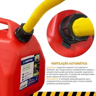Tanque Galão de Gasolina 10L com Bico Extensor Flexível - Segurança e Praticidade - imagem 5