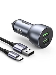 UGREEN Carregador Veicular USB 36W QC 3.0: Carregamento Rápido para iPhone e Galaxy - imagem 2