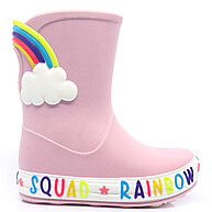Galocha Bota Infantil Plugt Nuvem Arco-Íris Glitter Rosa Claro - imagem 1