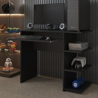 Mesa Escrivaninha Gamer para PC e Escritório - Design Moderno Preto - imagem 2