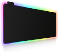 Mouse Pad Gamer Para Jogos com RGB LED Com 14 Modos de Iluminação 80x30cm Grande Estendido Macio Superfície de Velocidade Base Antiderrapante em Borracha e Borda Costurada Escritório e Decoração Gamer - imagem 1