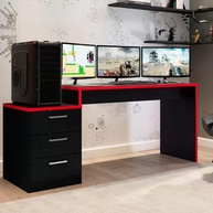 Mesa Gamer Escrivaninha Desk DRX 5000 - Design Preto/Vermelho com Estilo e Conforto - imagem 1