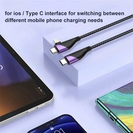Cabo 2 em 1 USB-C e Lightning 90°: Carga Rápida e Gamer - imagem 3