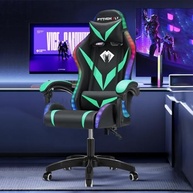Cadeira Gamer RGB Python Fly com Iluminação, Design Ergonômico e Reclínio (Verde) - imagem 2